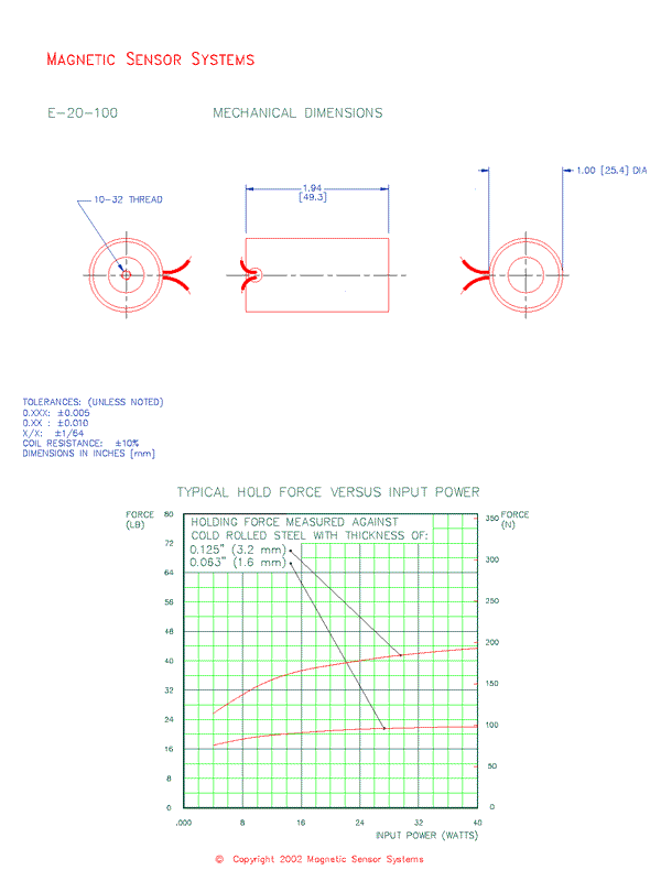 Tubular Electromagnet  E-20-100  Page 2