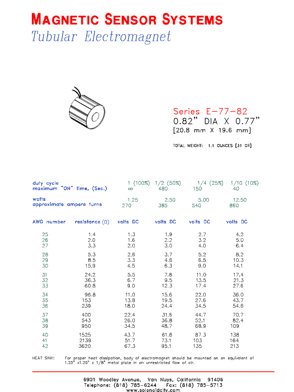 Tubular Electromagnet  E-77-82  Page 1