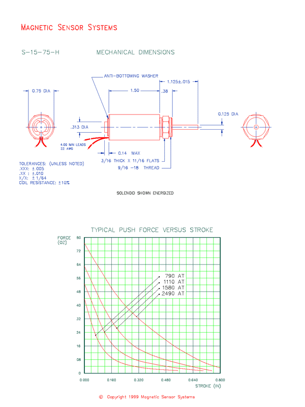 Tubular Push Type Solenoid  S-15-75-H  Page 2