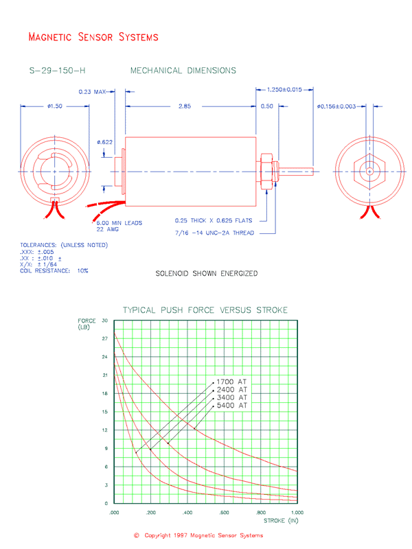 Tubular Push Type Solenoid  S-29-150-H  Page 2